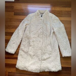 Kenneth Cole, beige fuzzy jacket